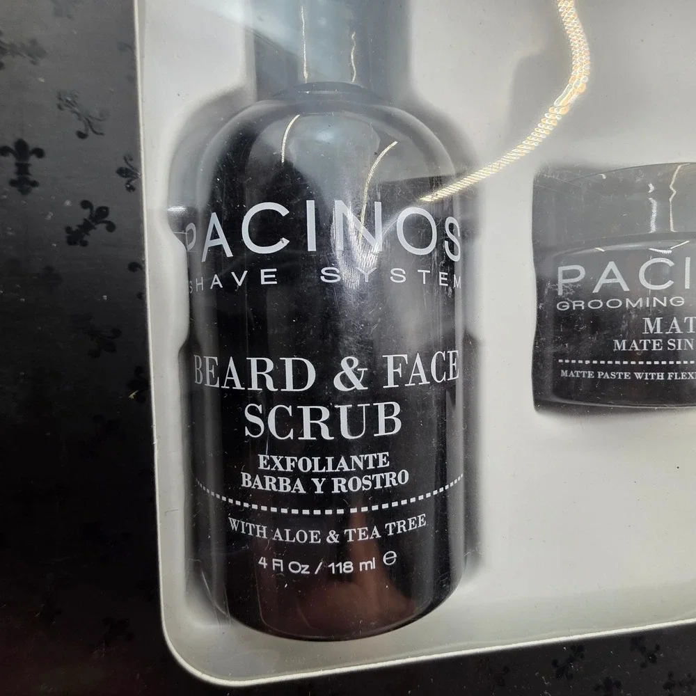 Pacinos Signature Line 3pc Set Beard Face Scrub Matte Paste Mask Grooming N4